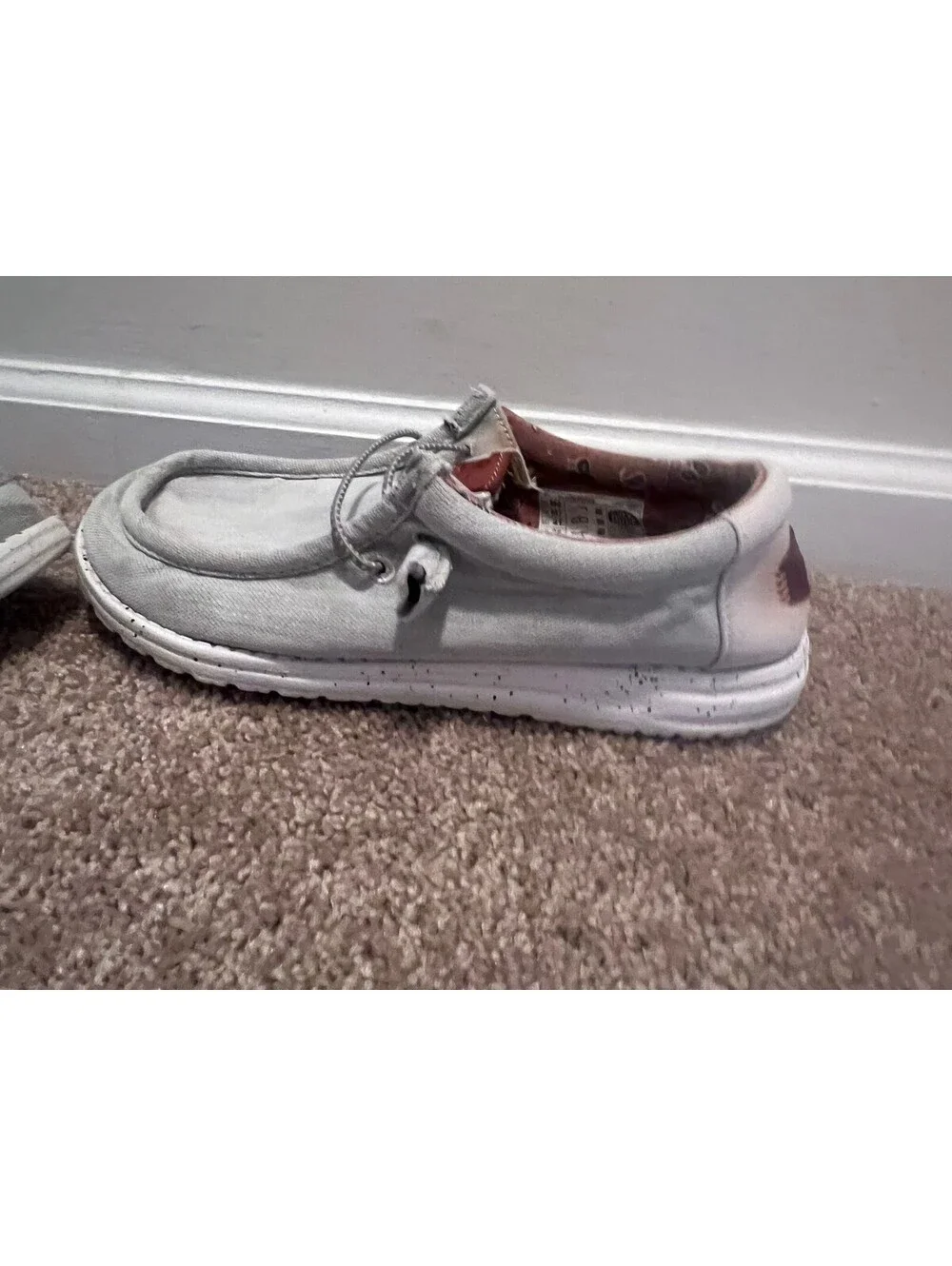 Hey Dude Wally washed Canvas grey mens size 8
