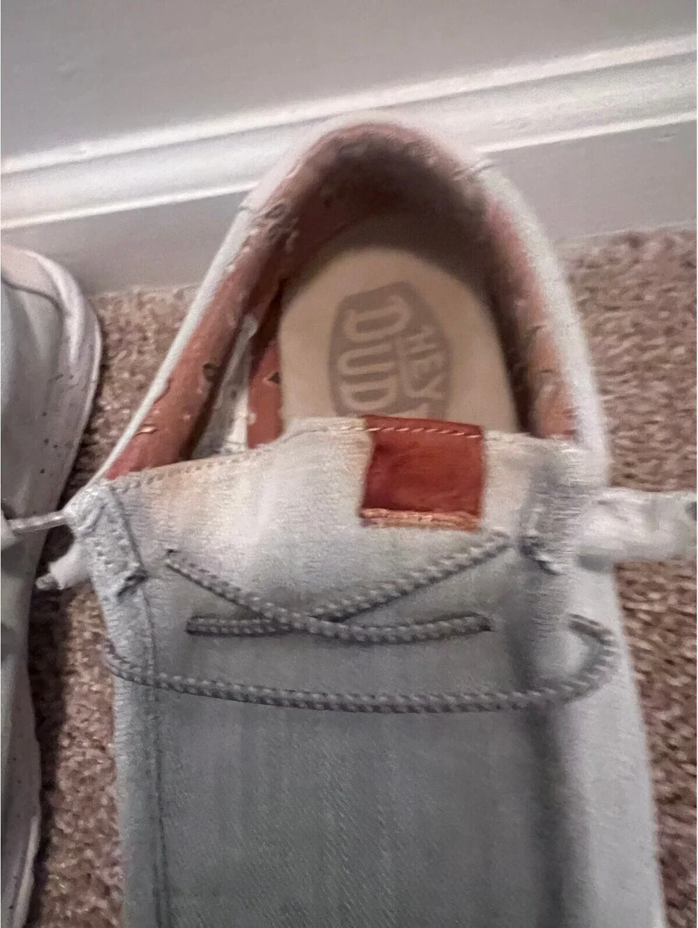 Hey Dude Wally washed Canvas grey mens size 8