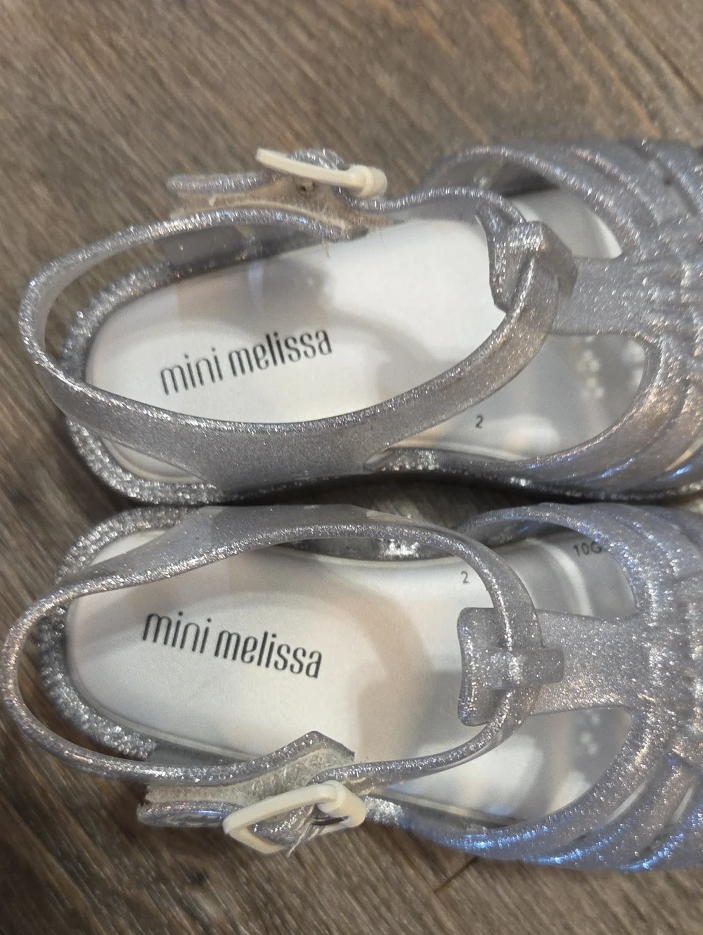 Mini Melissa • Girls' Silver Glitter Jelly Sandals