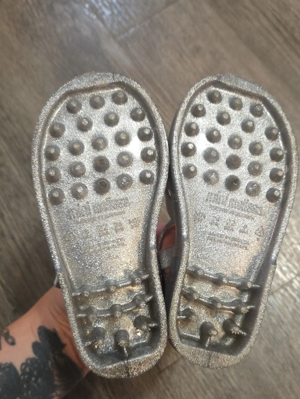 Mini Melissa • Girls' Silver Glitter Jelly Sandals