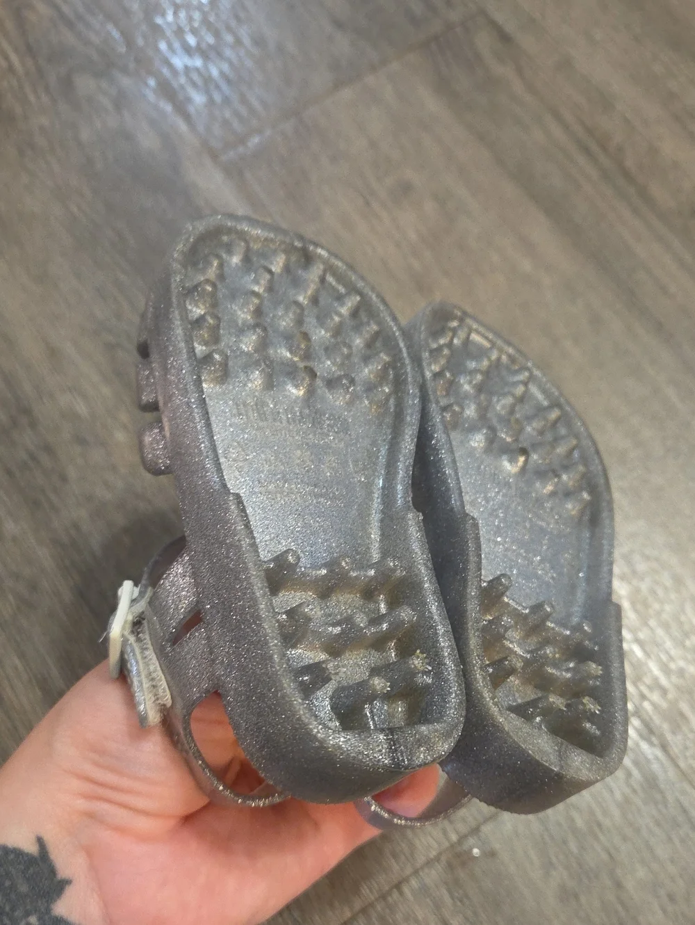 Mini Melissa • Girls' Silver Glitter Jelly Sandals