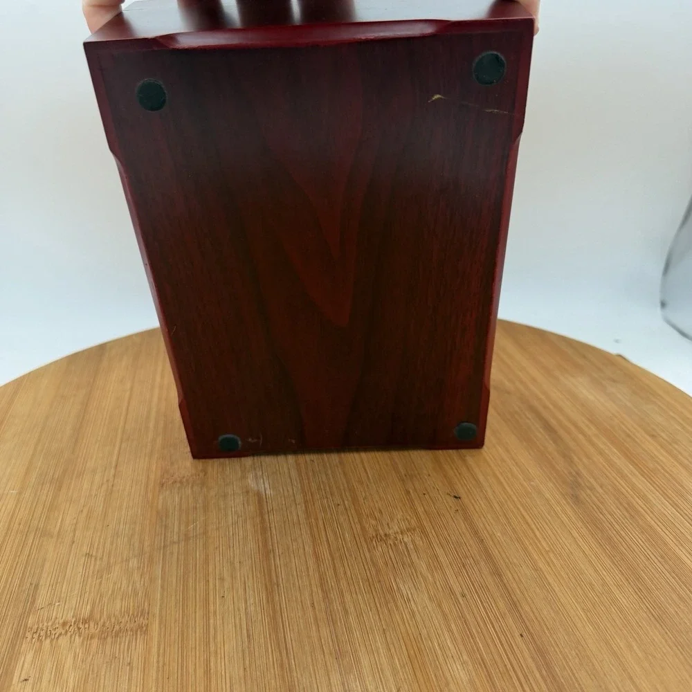 Vtg Ritz Carlton Wooden Presentation Gift Box Rancho Mirage Mahogany Satin Blue