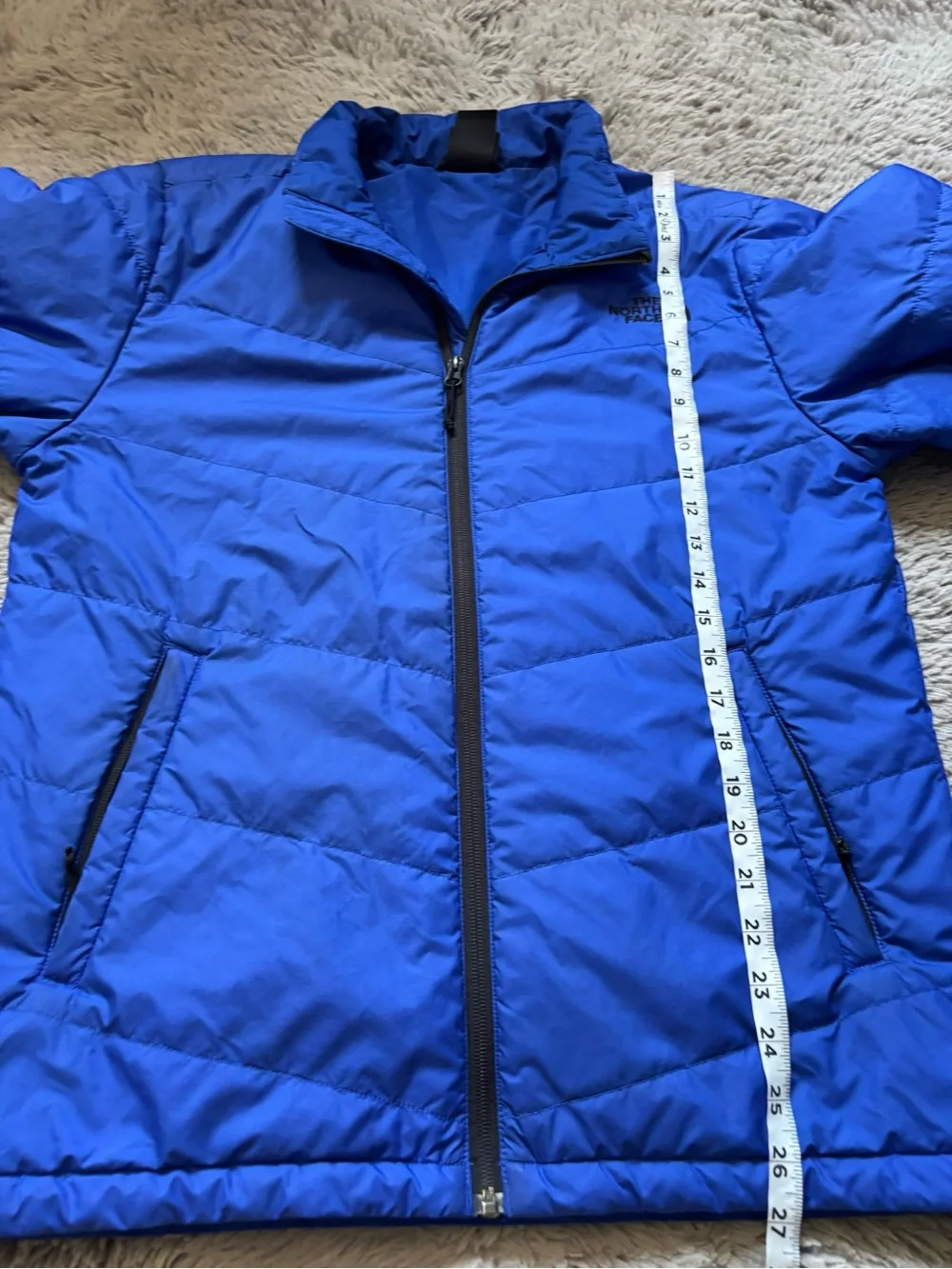 Men’s The North Face Royal Blue Puffer Jacket with Black Logo small