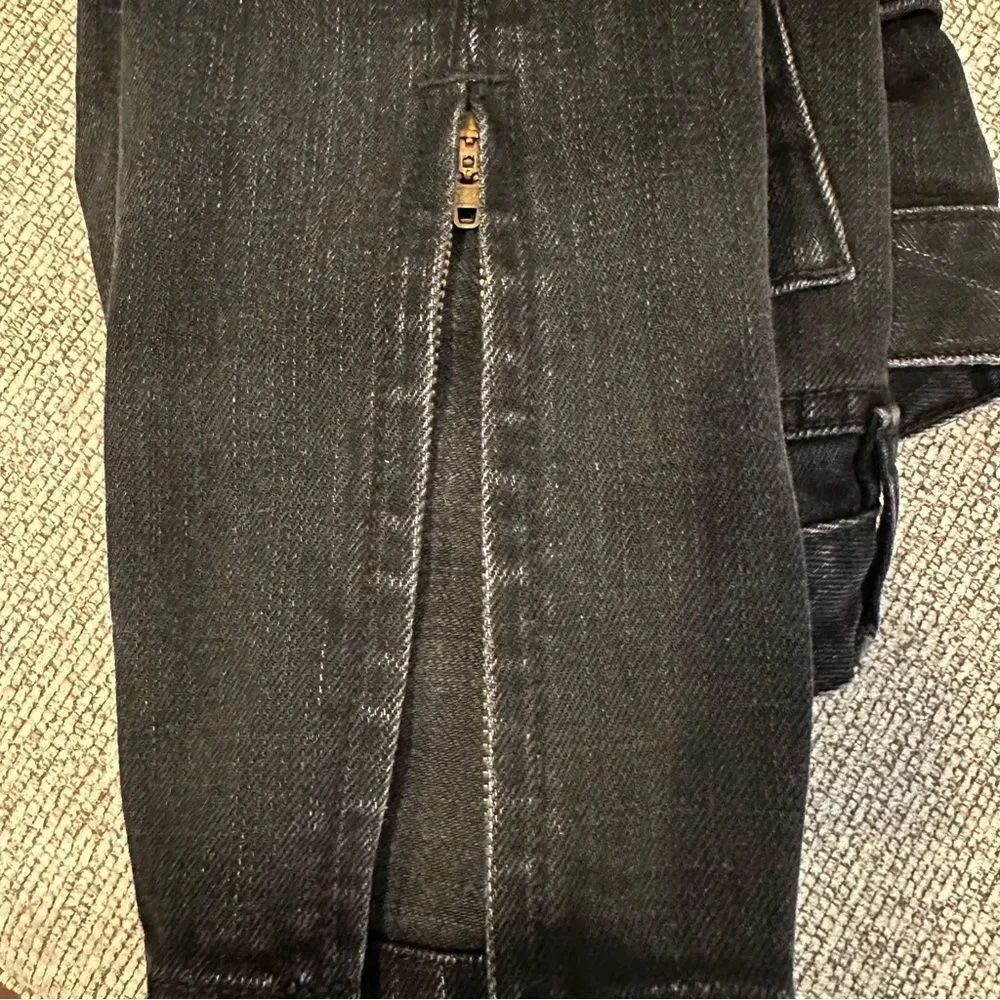 Tory Burch Super Skinny‎ Jeans Women's Size 25 Black Ankle Zip Denim Stretch