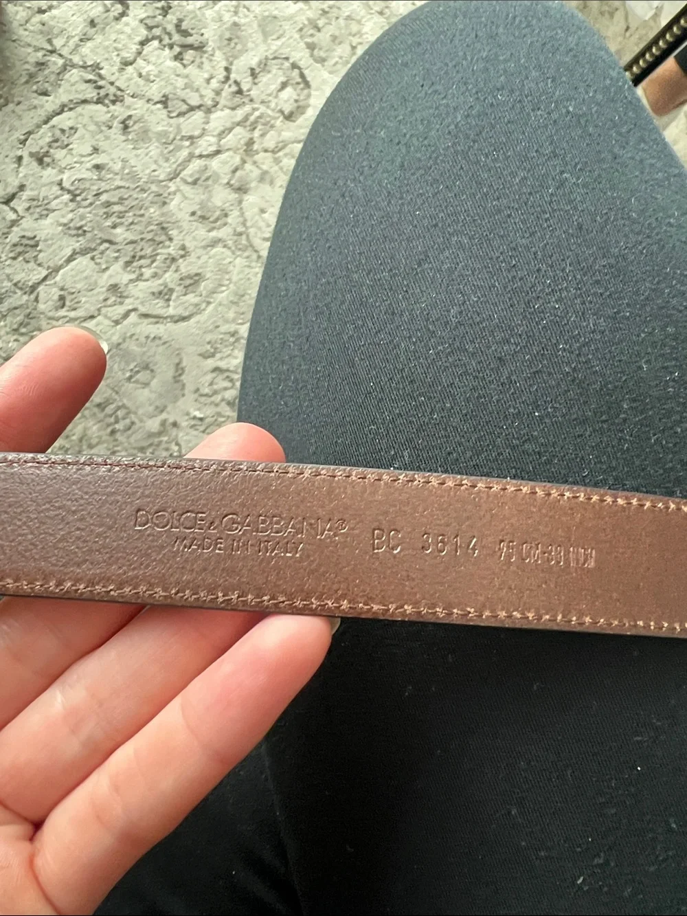 Dolce & Gabbana Men's Two-Tone Blue and Brown Leather Belt