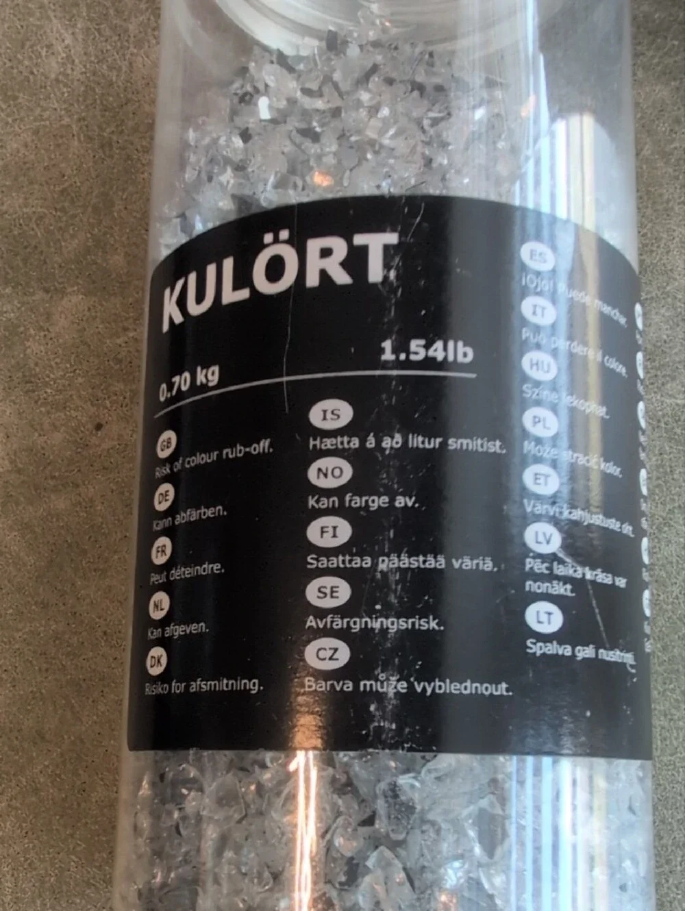 IKEA KULÖRT Decorative Glass Nuggets - Clear and Black
