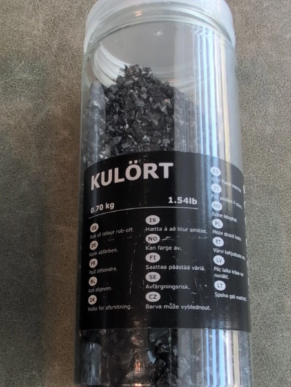 IKEA KULÖRT Decorative Glass Nuggets - Clear and Black