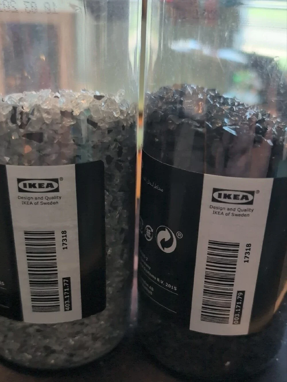 IKEA KULÖRT Decorative Glass Nuggets - Clear and Black