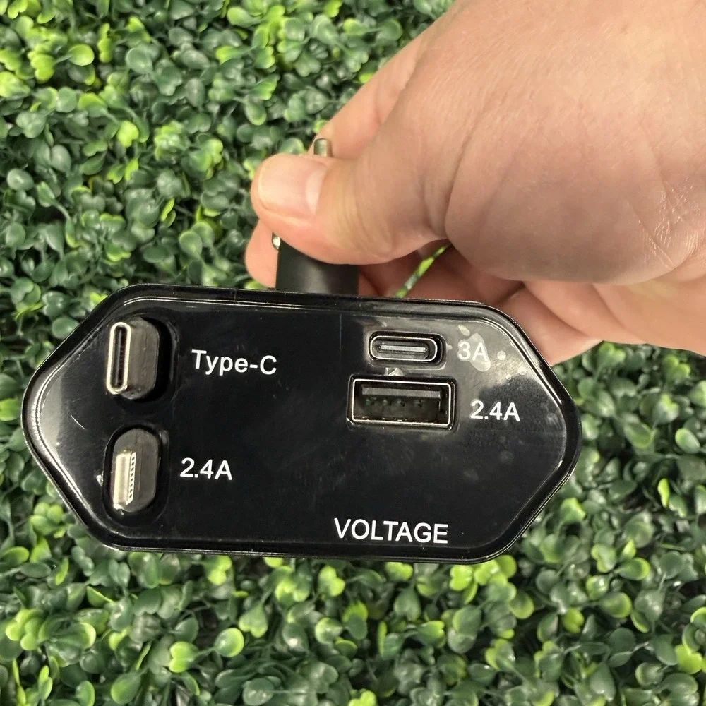 4 in 1‎ Retractable Car Charger USB-C USB-A Phone Tablet 12V Accessory Charger