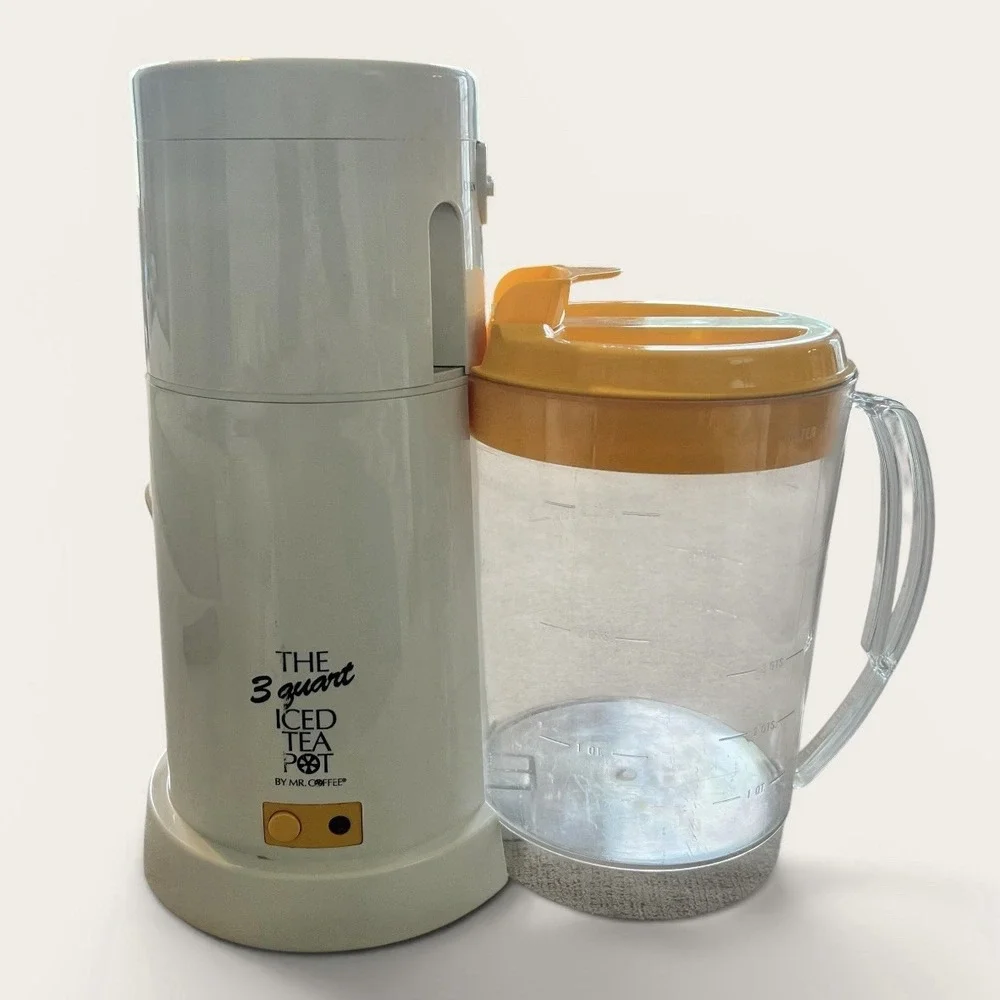 The Iced Tea Pot By Mr. Coffee Model TM3.5 3 Quart Yellow Tested Works Pitcher