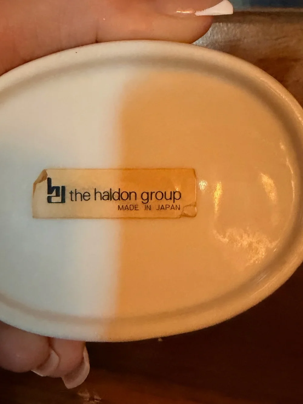 Vintage Haldon Group White Greyhound Dog Porcelain Hinged Trinket Box Japan