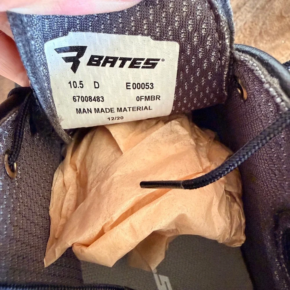 Bates High Gloss Chukka Boots Mens 10.5D Black Patent Uniform Duty Shoes Lace Up