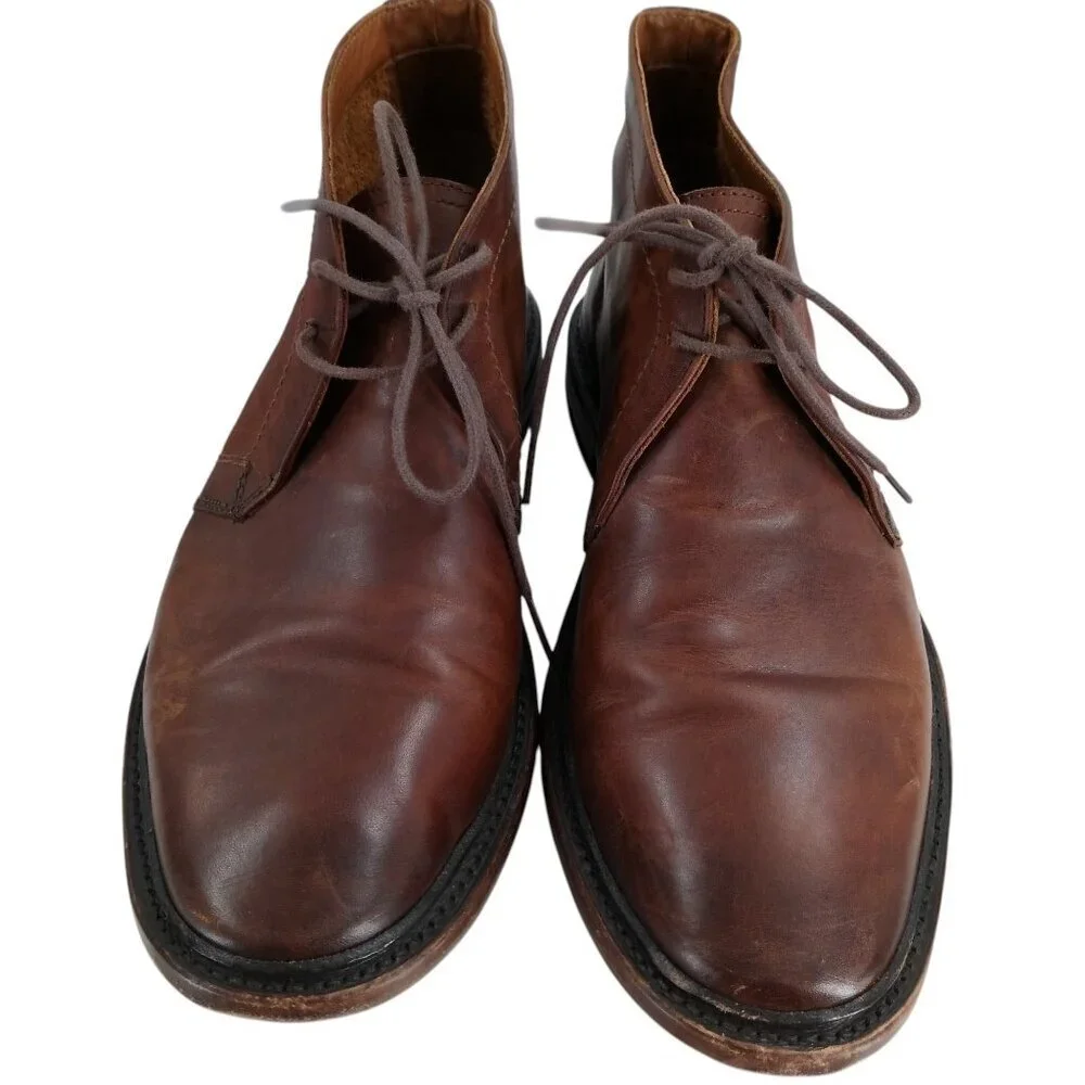 Frye Mens Paul Chukka Leather Brown Boots Shoes Size 8.5 Classic Work Distressed