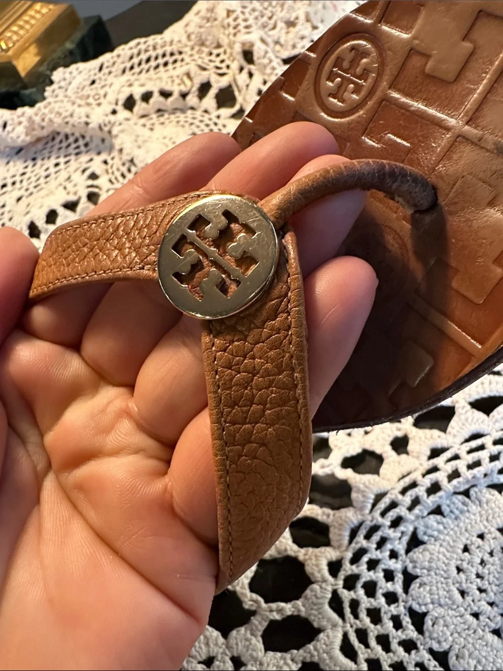 Tory Burch leather thong