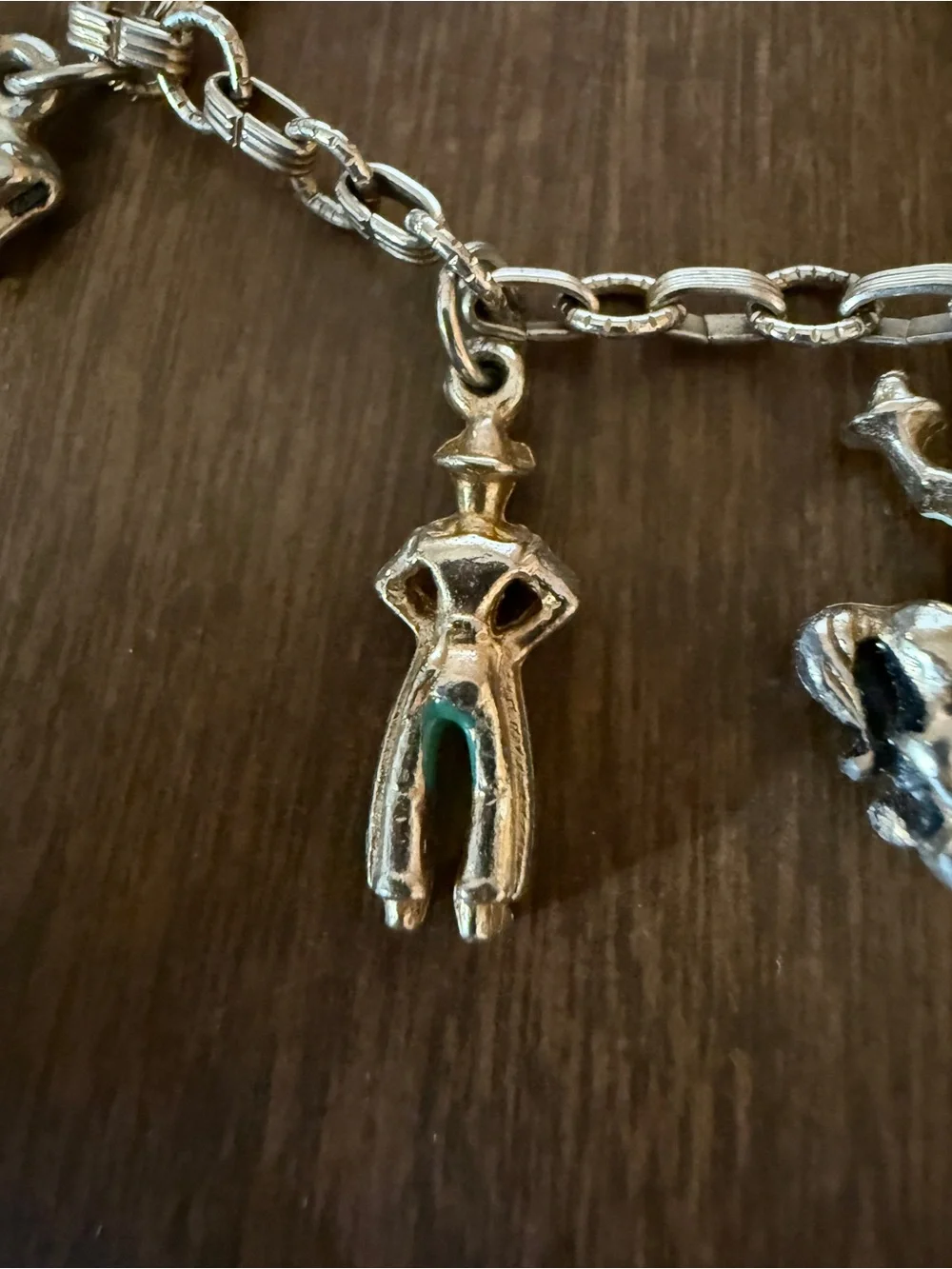 Child Sized Bracelet 6” Western Cowboy Horse Hat Charms Vintage