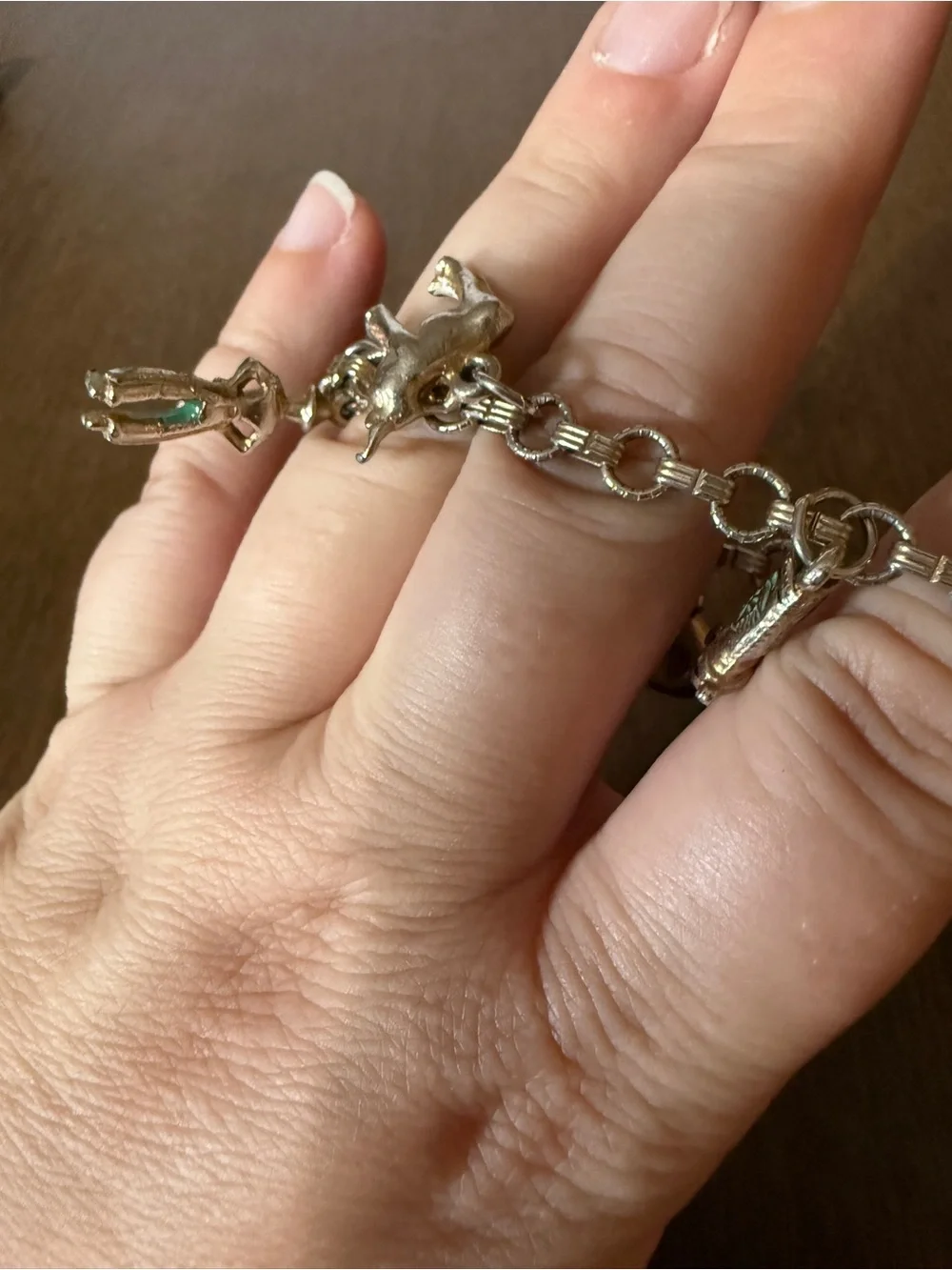 Child Sized Bracelet 6” Western Cowboy Horse Hat Charms Vintage