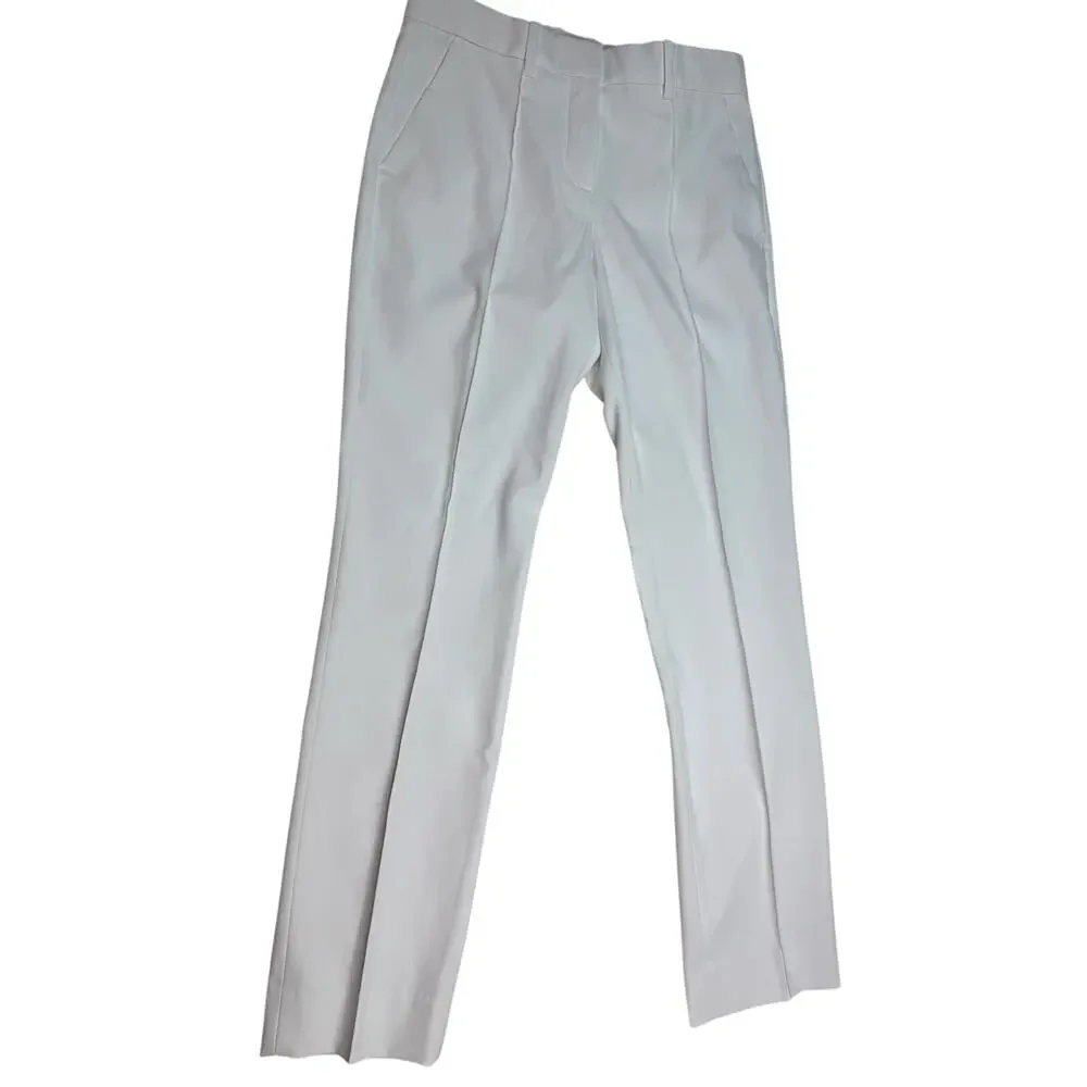Tory Burch Sport Tech Twill Golf Pant White Size 2 Athleisure Preppy CC