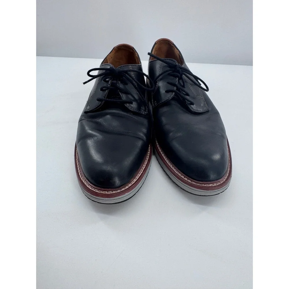 Johnston & Murphy TRUFOAM Upton Oxford Mens Black Leather Plain Toe Shoe 10M