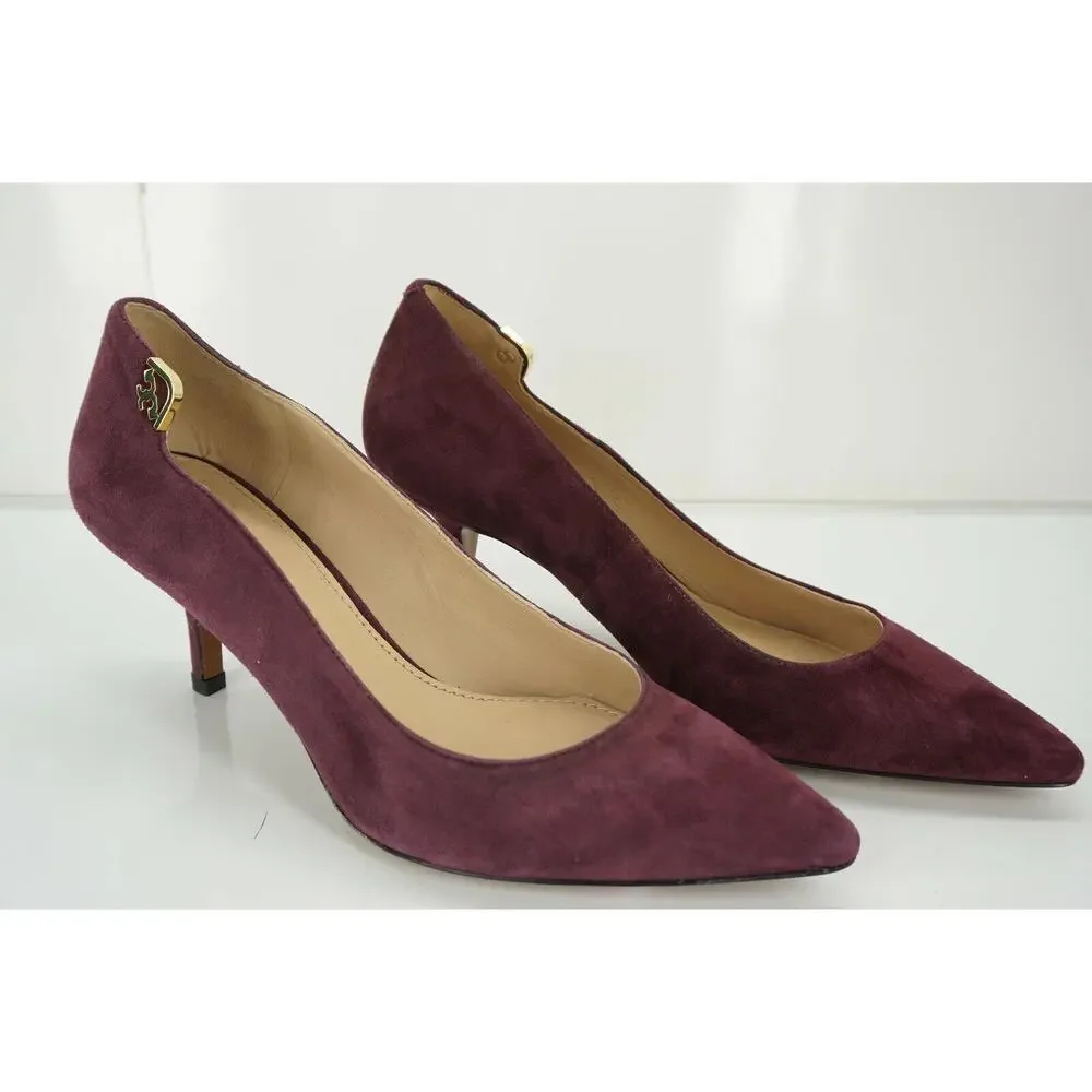 Tory Burch Purple Suede Elizabeth High Heel Pointy Toe Pumps