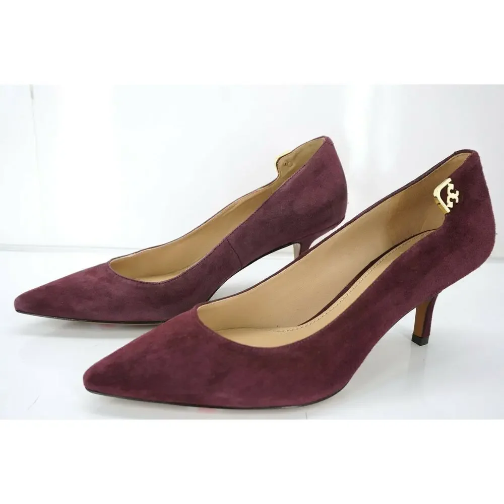 Tory Burch Purple Suede Elizabeth High Heel Pointy Toe Pumps