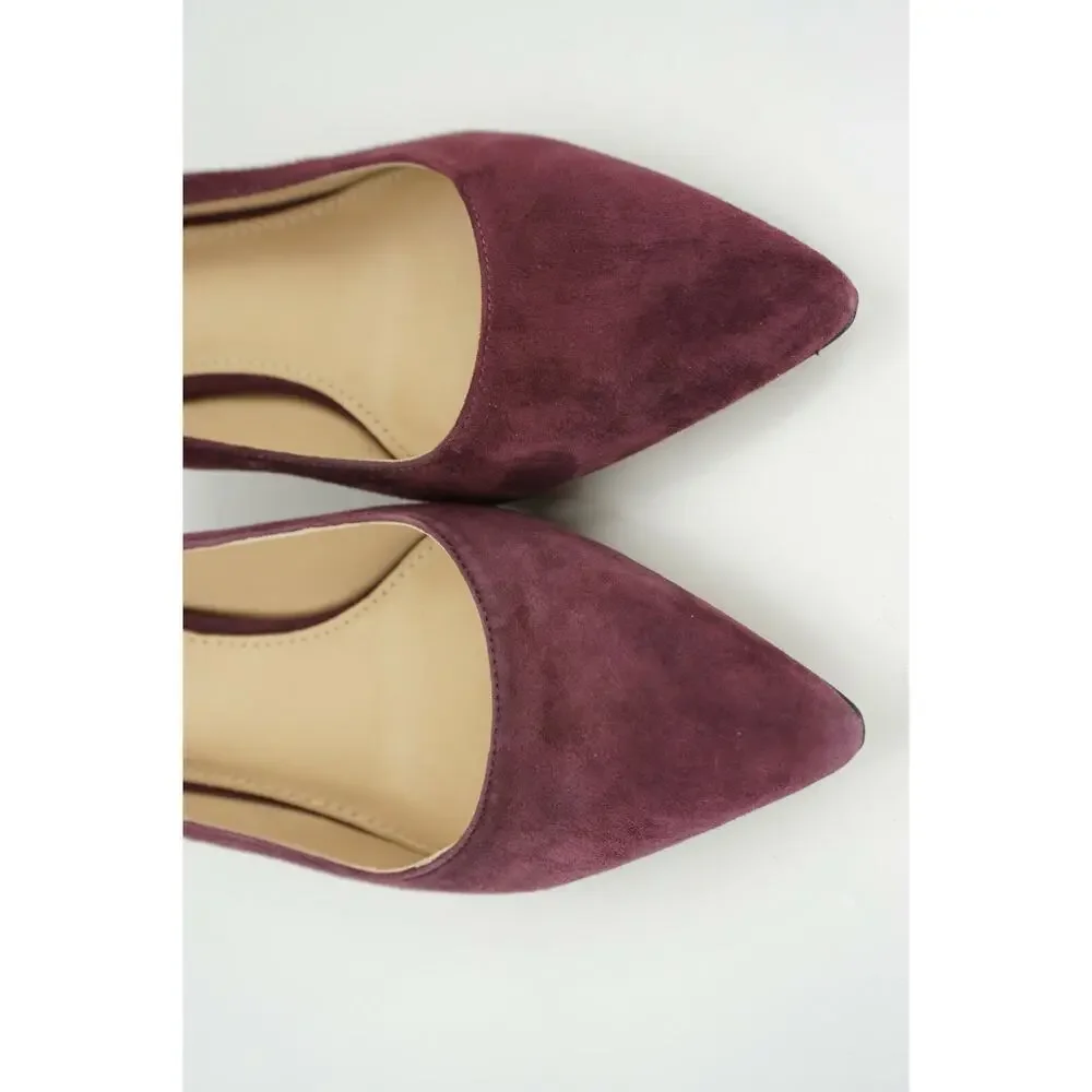 Tory Burch Purple Suede Elizabeth High Heel Pointy Toe Pumps