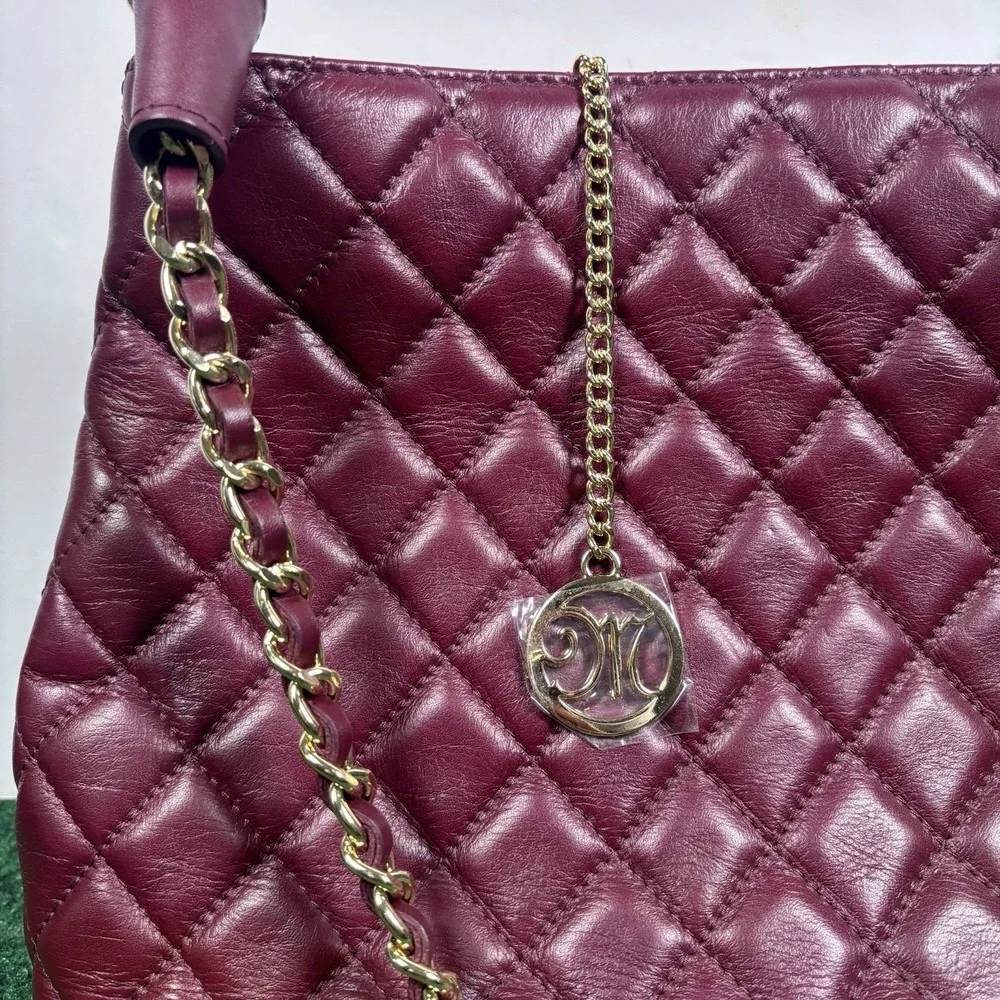 Borse In Pelle Bordeaux Leather Handbag Made In Italy