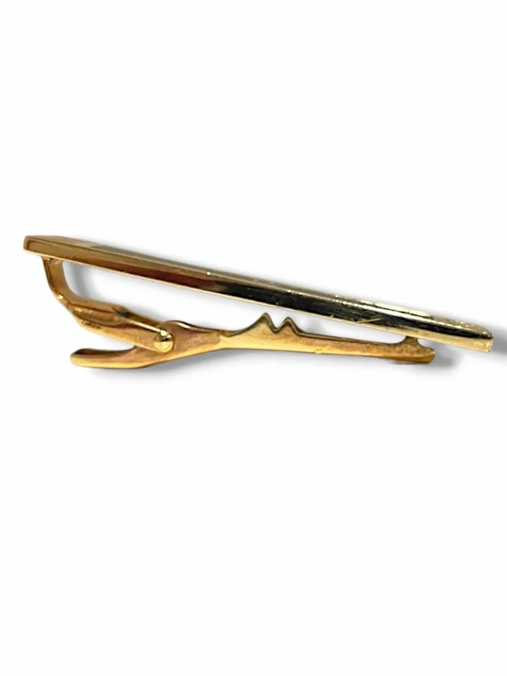 Vintage Christian Dior Monsieur Germany Black Enamel Gold CD Logo Tie Clip Bar