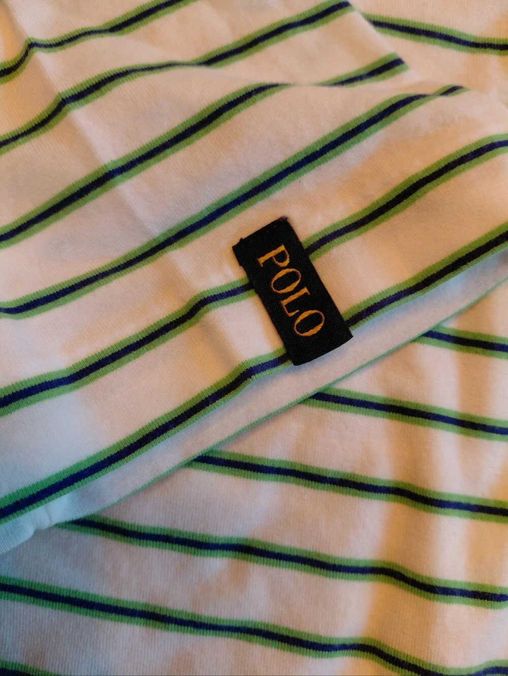 Polo Golf Ralph Lauren Mens Size L Stretch Lisle White Blue  Striped Polo Shirt