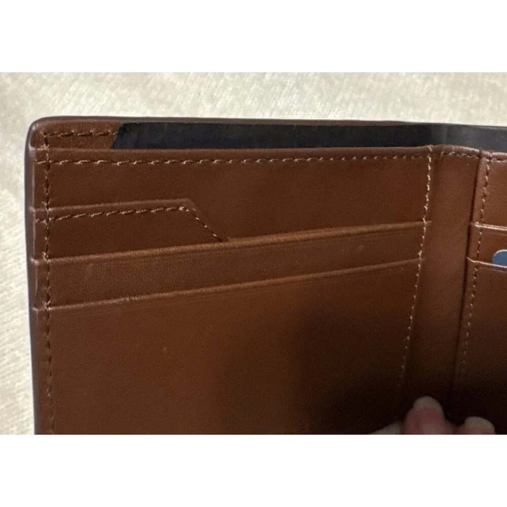 Men's Cole Haan Bifold Compact Billfold Wallet Brown Leather Classic NEW $179