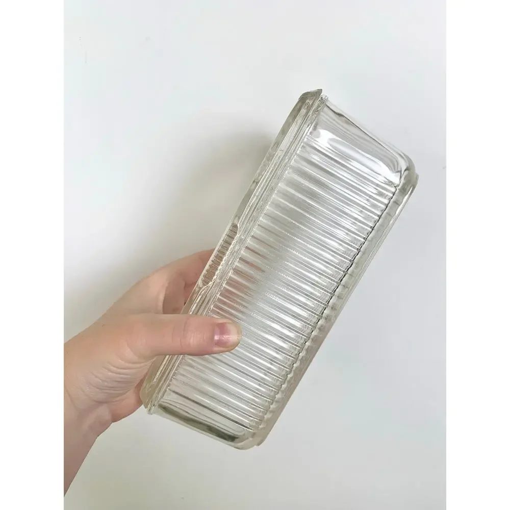 Vintage Federal Glass Refrigerator Dish Lidded Glass Storage Container Retro