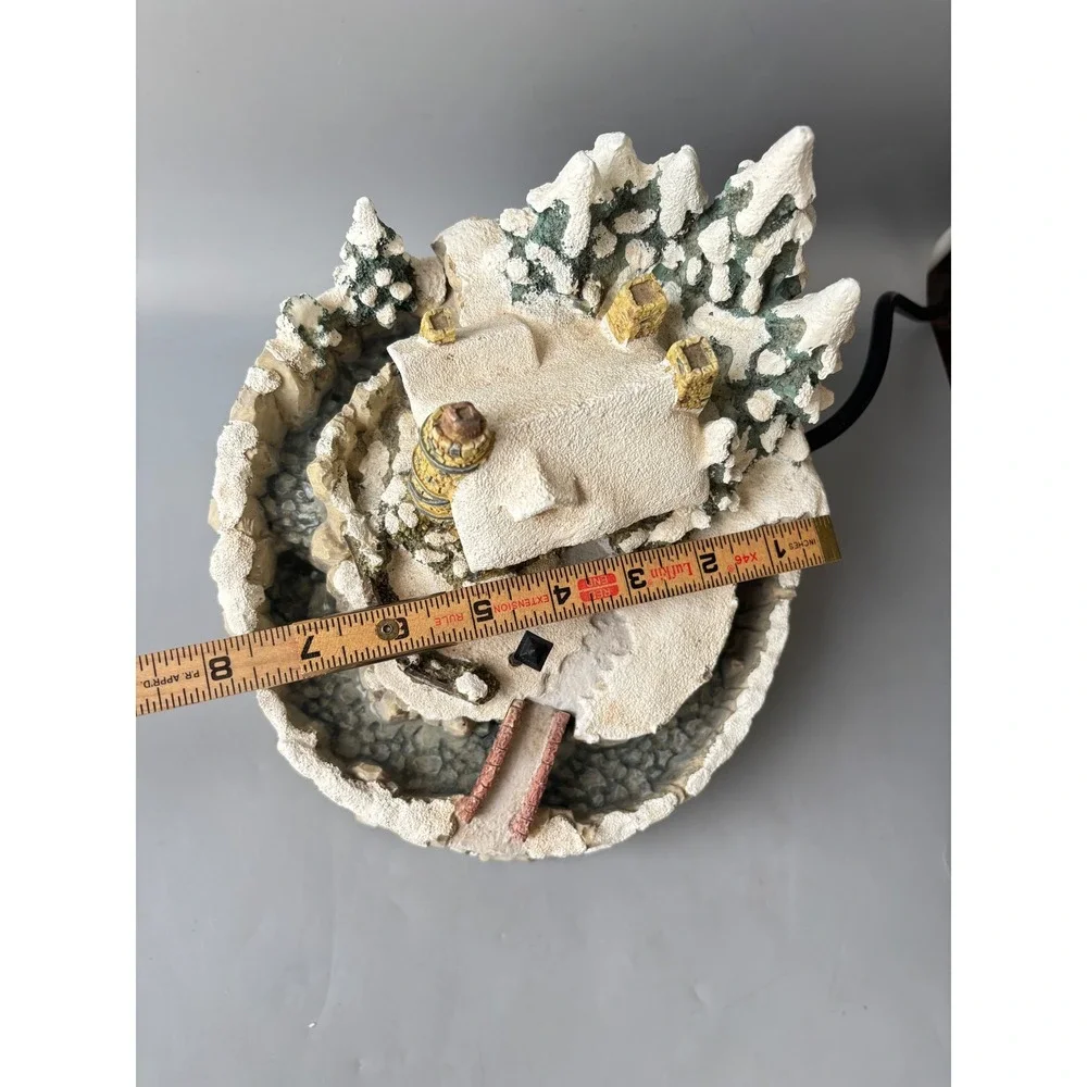 Thomas Kinkade Snow Covered Cottage Water Fountain Christmas Decor Lighted