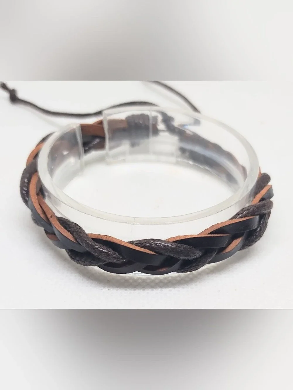 Men's Bracelet Leather Braided Brown New Jewelry G16