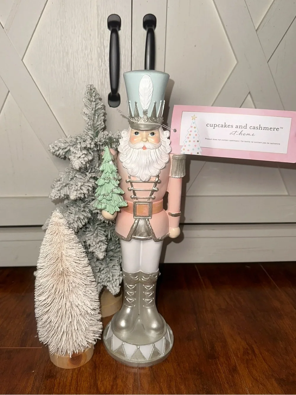 Cupcakes & Cashmere Pastel Pink and Mint Nutcracker Holiday Figurine