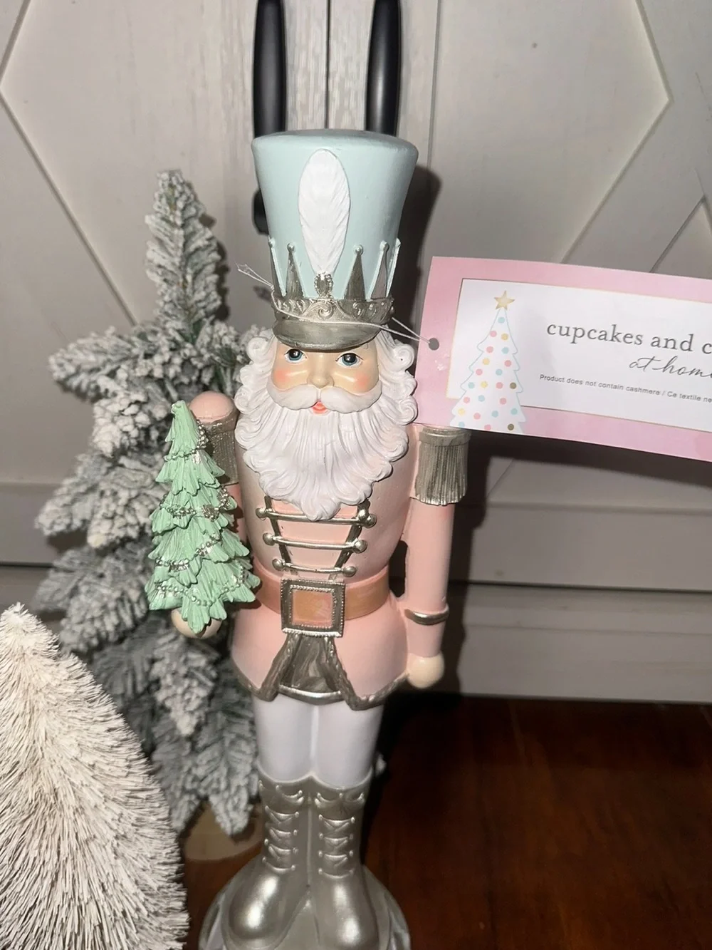 Cupcakes & Cashmere Pastel Pink and Mint Nutcracker Holiday Figurine