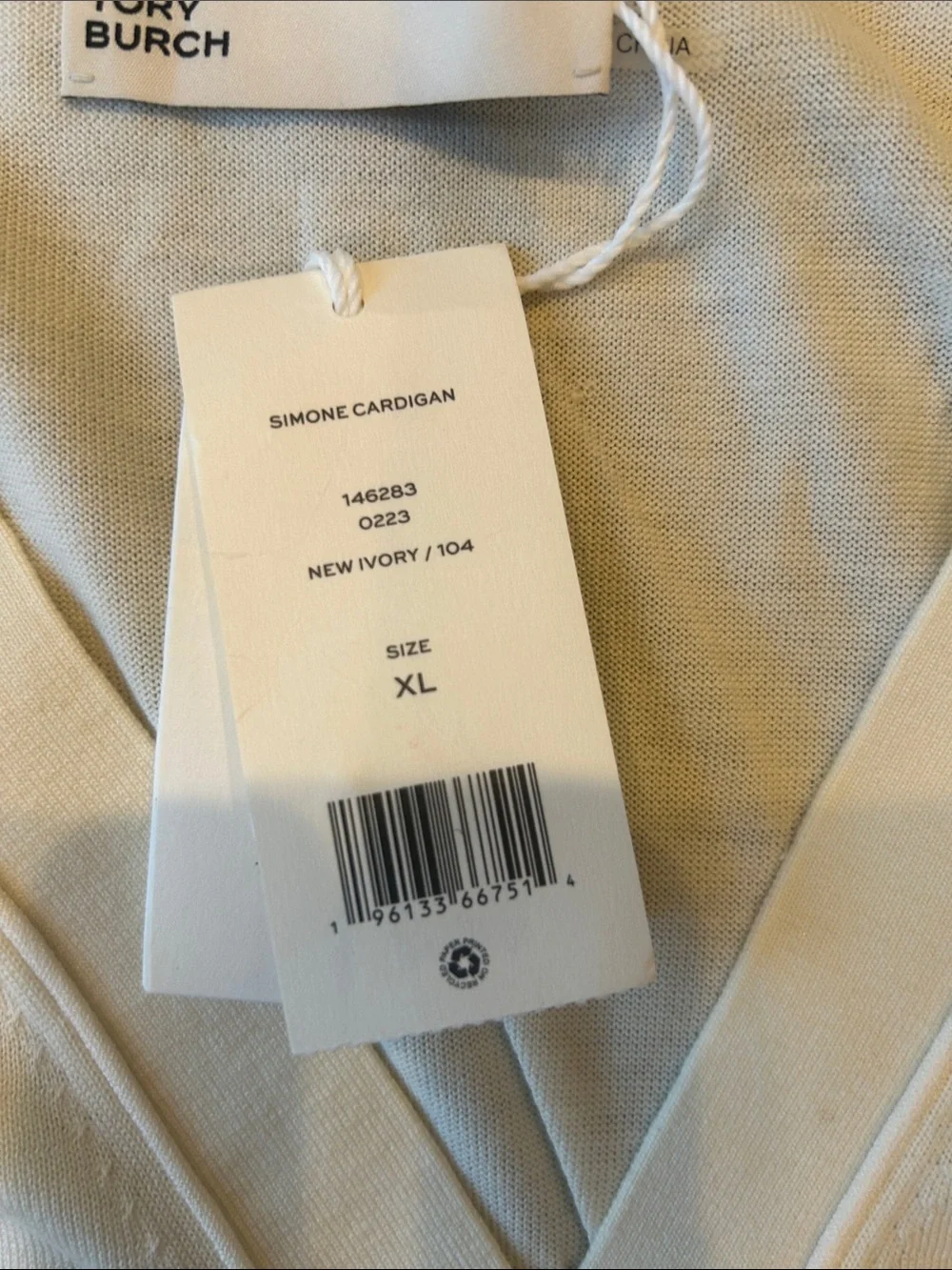 Tory Burch light ivory
