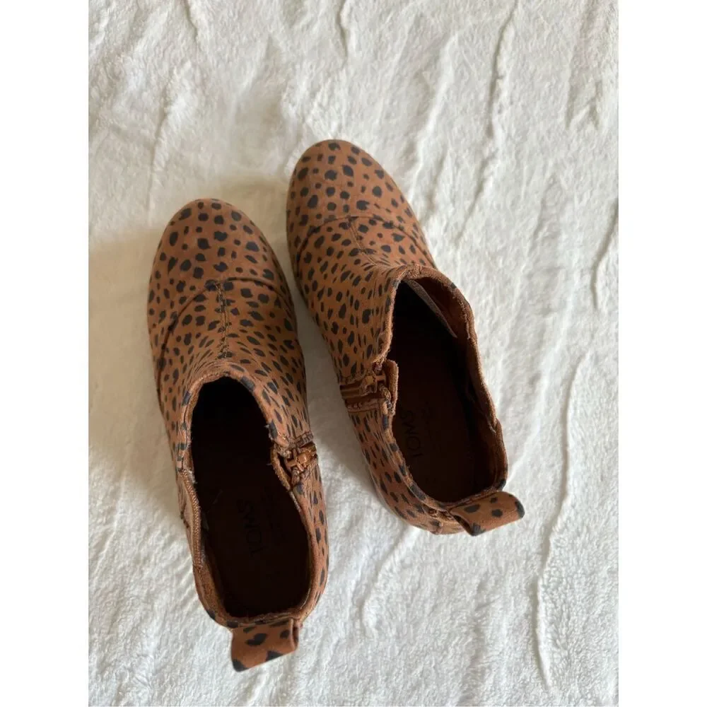 TOMS Kelsey Girls Toddler Youth Boot 3 M US Little Kid Cheetah