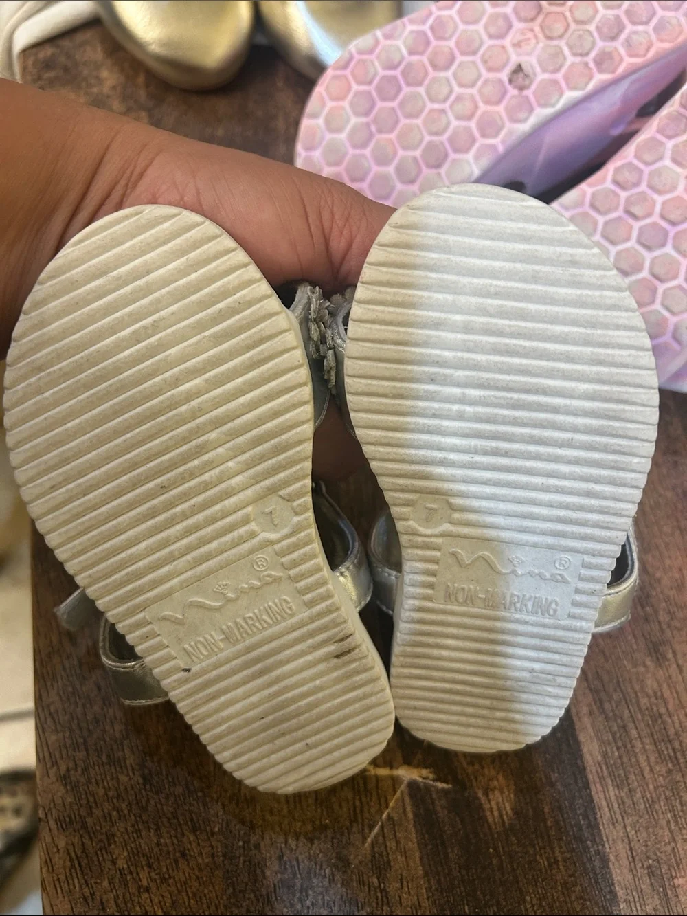 Cat & Jack Pastel Multi & Pink Buckle Sandal Set for Kids lot