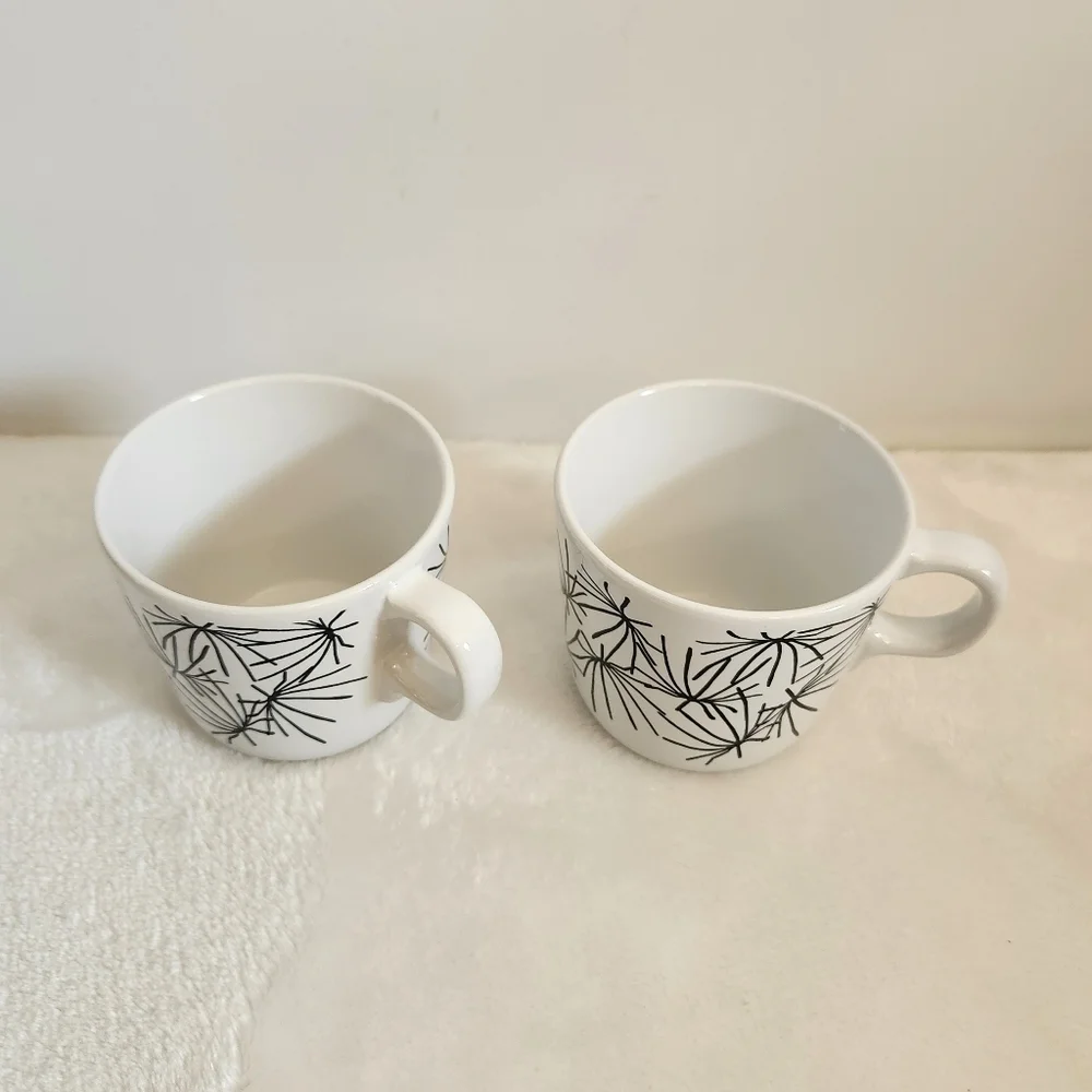 Ikea 15199 Vintage Maria Vinka Ungdom Black White Starburst Coffee Tea Mug 7 Oz