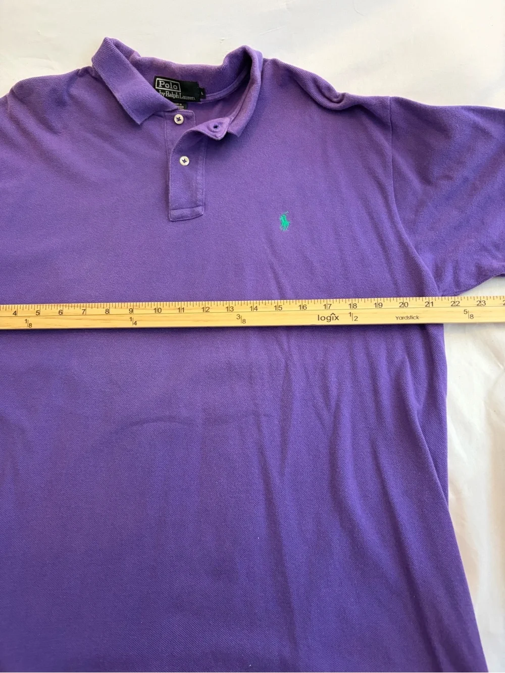 Ralph Lauren Purple Polo Shirt with Green Pony Size Large