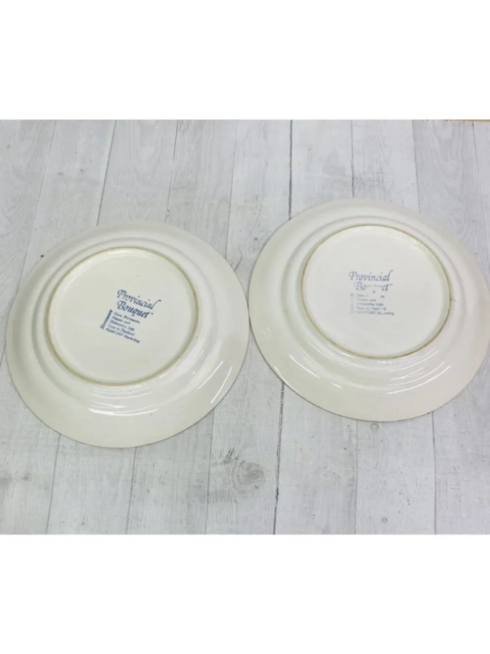 80s JMP Marketing PROVINCIAL BOUQUET Center Flowers Stoneware Dinner Plate Set 4