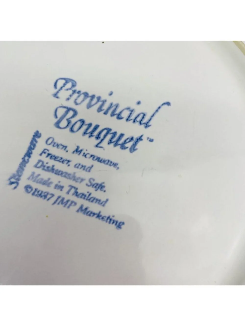 80s JMP Marketing PROVINCIAL BOUQUET Center Flowers Stoneware Dinner Plate Set 4