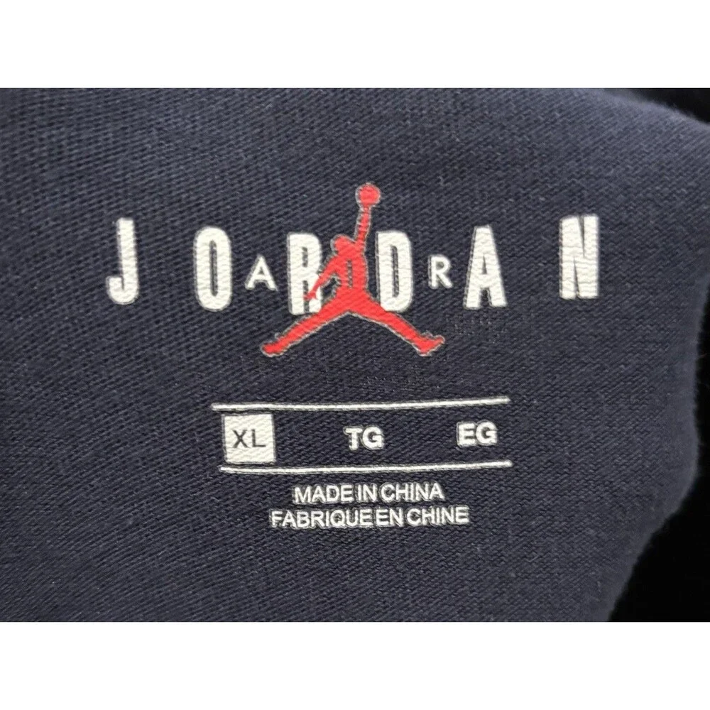 Nike Air Jordan T-Shirt Mens XL Navy Blue Short Sleeve Logo Heavy Cotton Tee