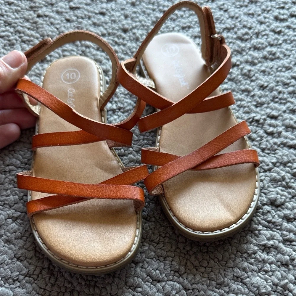 Cat & Jack Girls Orange Strappy Sandals