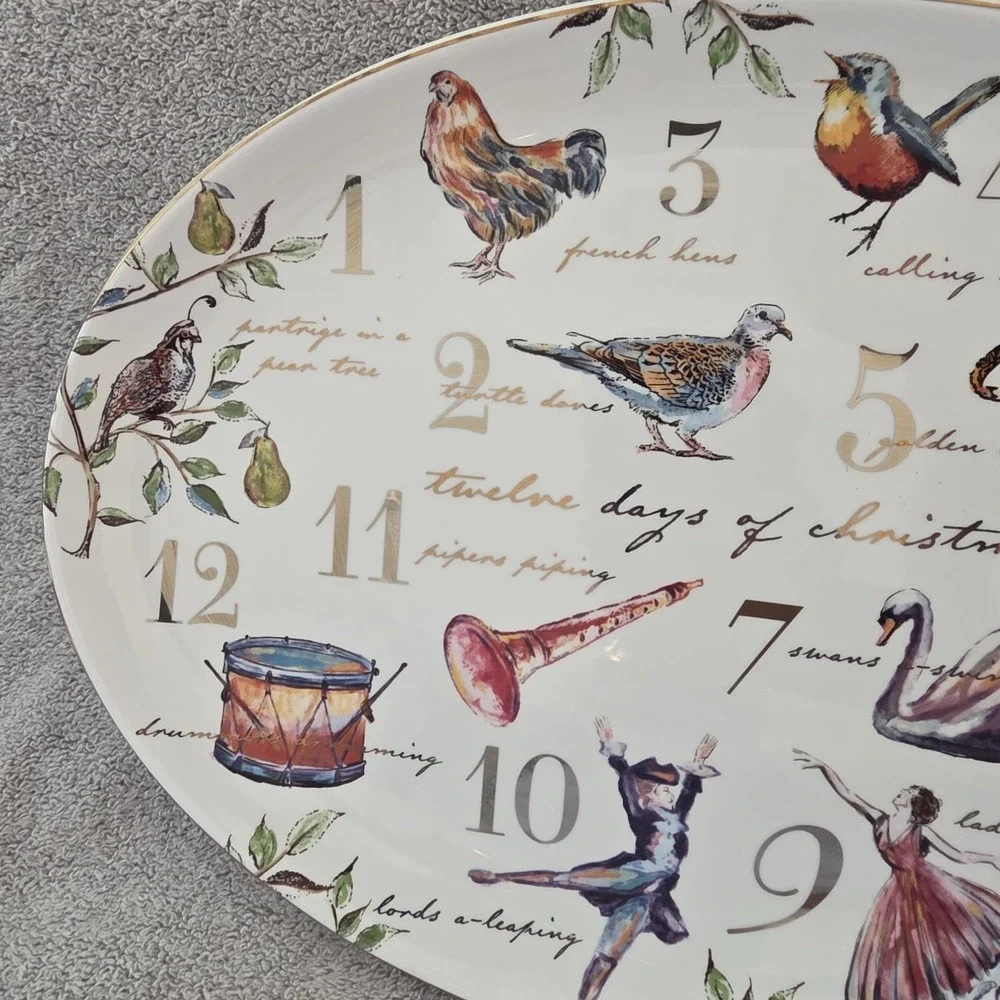 Better Homes & Gardens 12 Days Of Christmas Oval Serving Platter 19x14