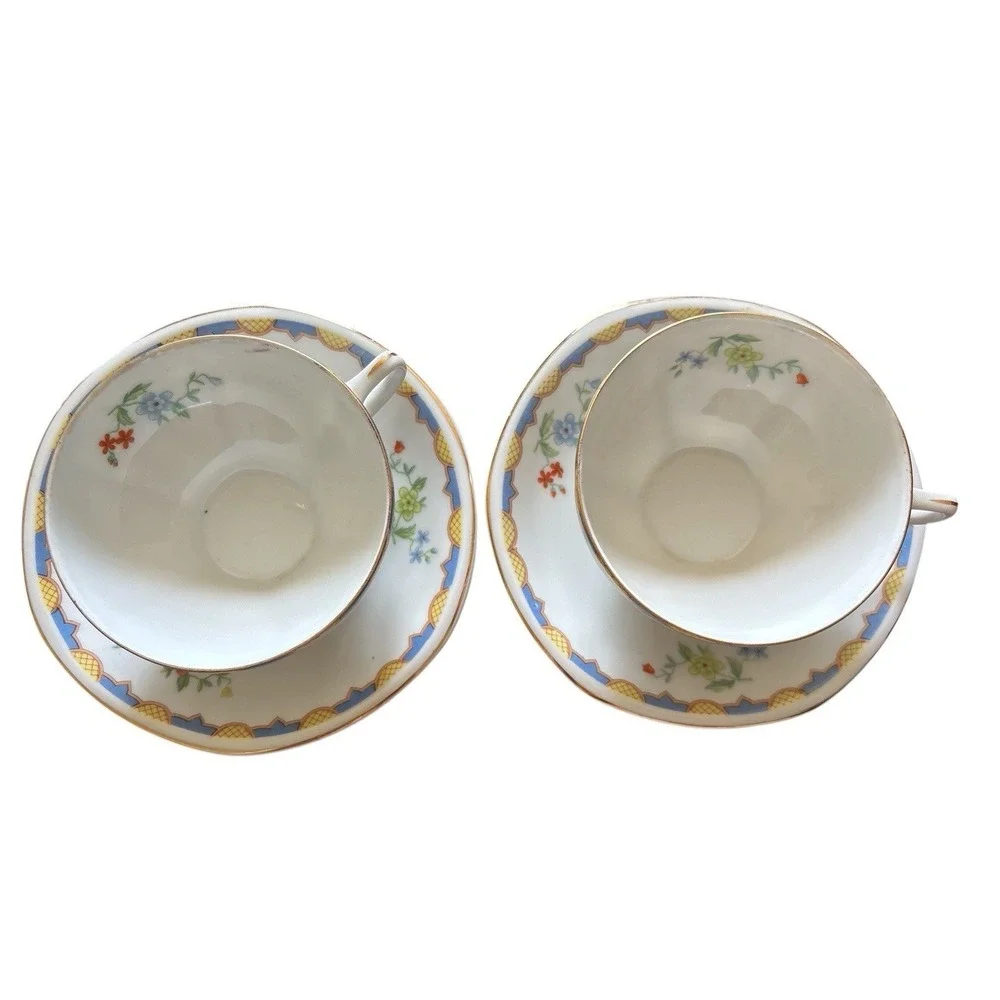 Golden‎ Pheasant (Octagonal) tea cup and saucers set of 2