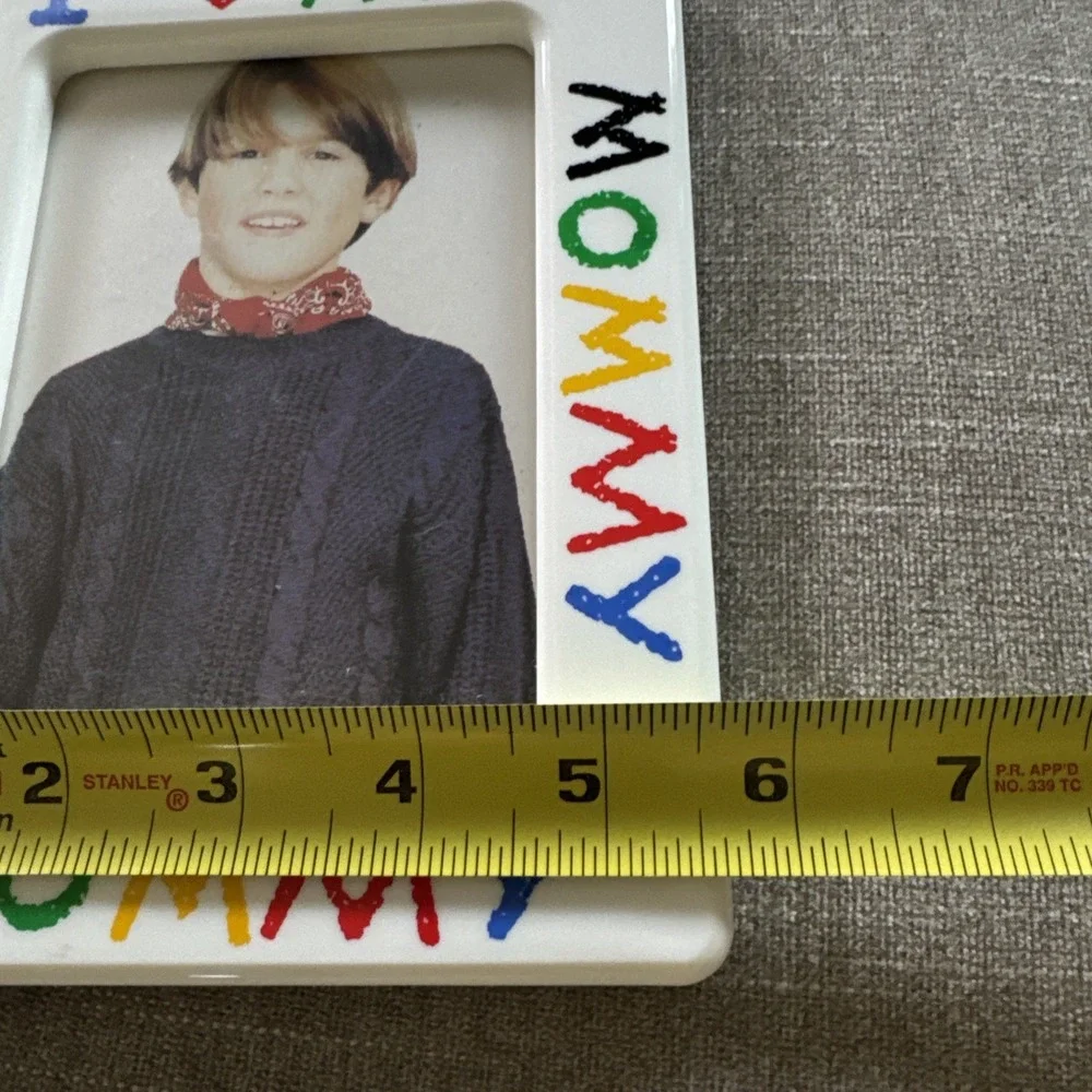 Vintage I Love My Mommy Plastic Picture Crayon Style Photo‎ 3.5 x 5.25