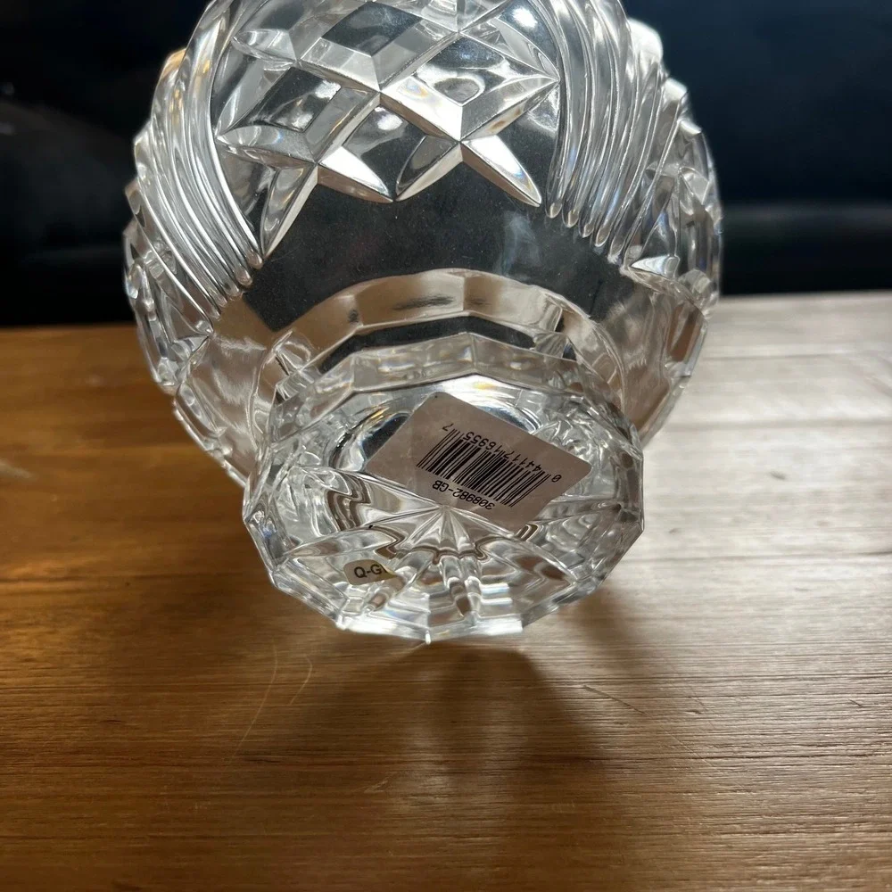 Fifth Avenue Cut Lead Crystal Poland Basket Handle‎ Bowl Candy Dish Elegant