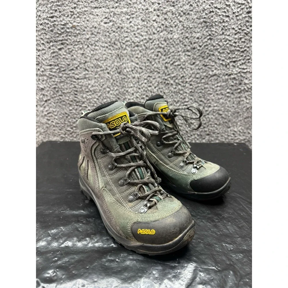 Asolo Fusion 70 GTX Waterproof Gore Tex Hiking‎ Boots Green Womens Size 6 US