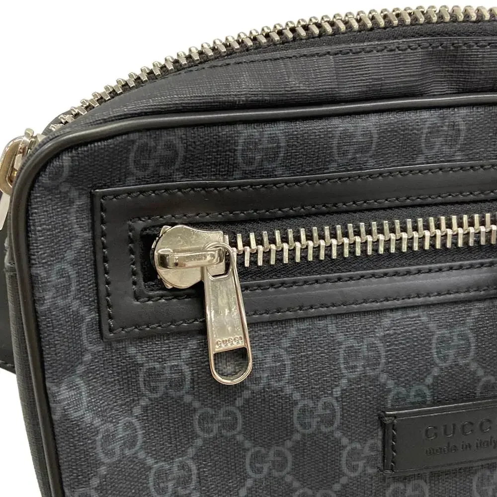 Gucci GG Plus/GG Supreme Backpack 474293 Black Dark Gray PVC Leather