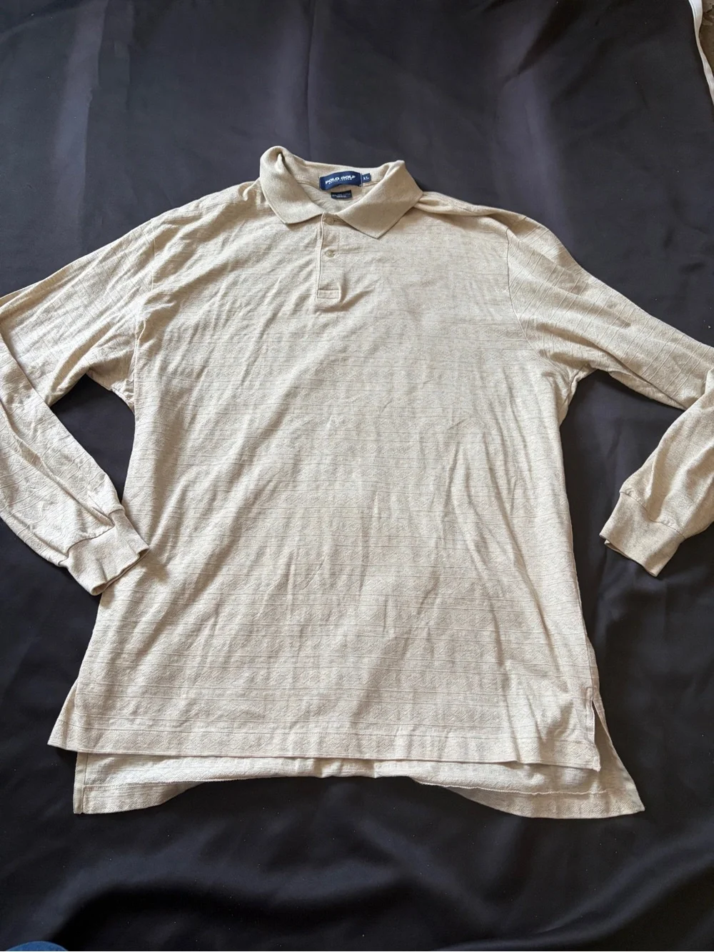 Ralph Lauren Long-Sleeve Polo Shirt in Light Beige